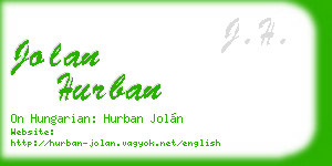 jolan hurban business card